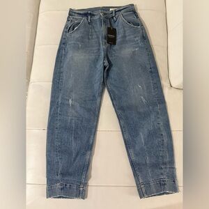 NWT NOEND Denim Lou '90s Comfort Stretch Cropped barrel Jeans 26